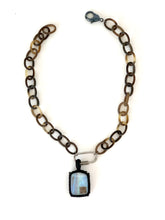 Load image into Gallery viewer, Moonstone with diamond  and  macrame necklace