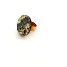 Load image into Gallery viewer, Snakeskin and Pyrite Ring