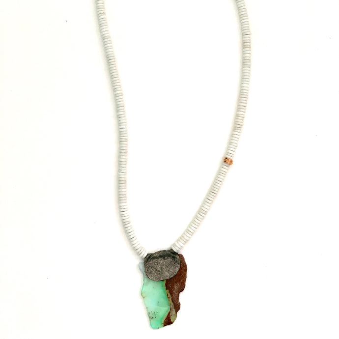Chrysophase and Glass Beads Necklace