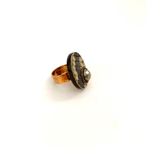 Snakeskin and Pyrite Ring