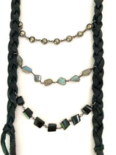 Load image into Gallery viewer, Leather Bib Necklace with Gemstones